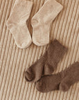 ORGANIC COTTON SOCKS BROWN MELANGE