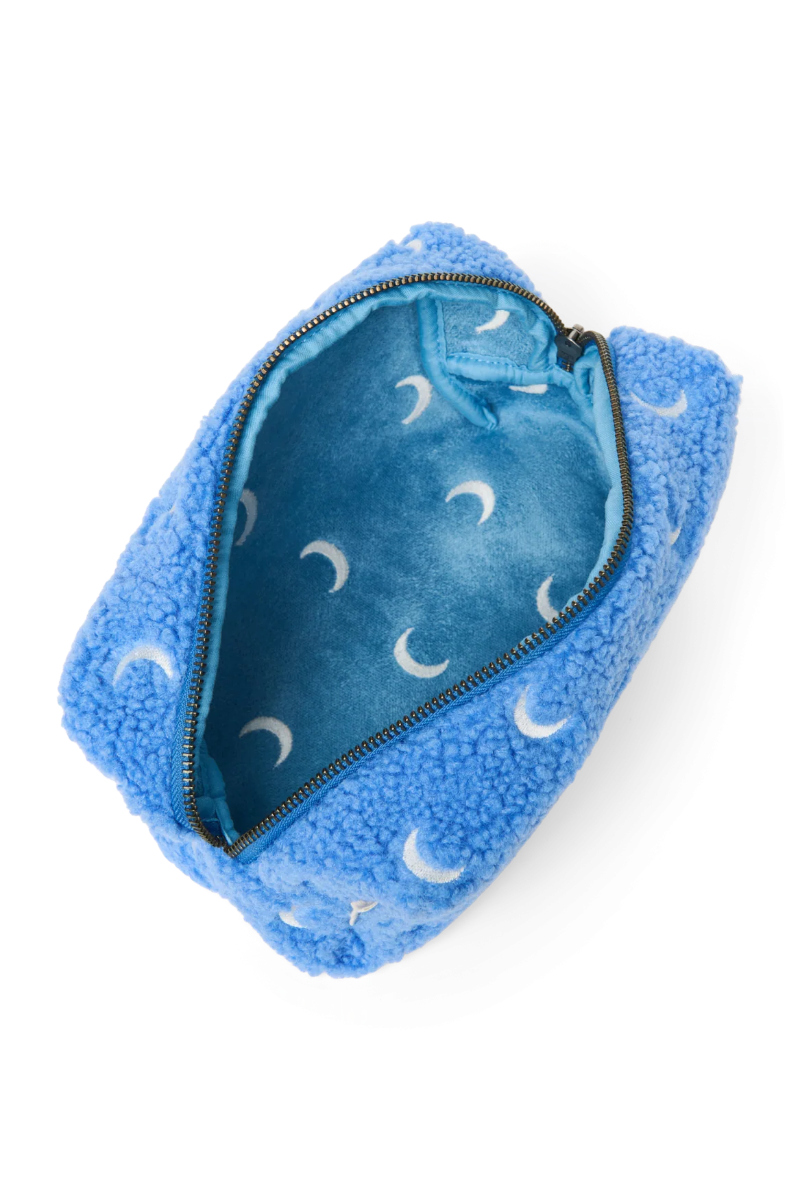 LIGHT BLUE MOON TEDDY POUCH BAG